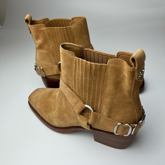 SAM EDELMAN Bellamie Suede Riding Heel Biker Boots Size 9 - Picture 16 of 16